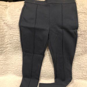 LOFT size 8 bluish gray side zip leggings with detail